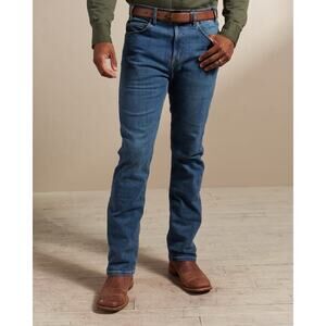 Tecovas Men’s Straight Jeans in Blue with Brown Accents